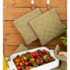 CHEF02002-Pannenlap-oregano-(4) CHEF Pannenlap stevig canvas BBQ - Groen 20*20 cm