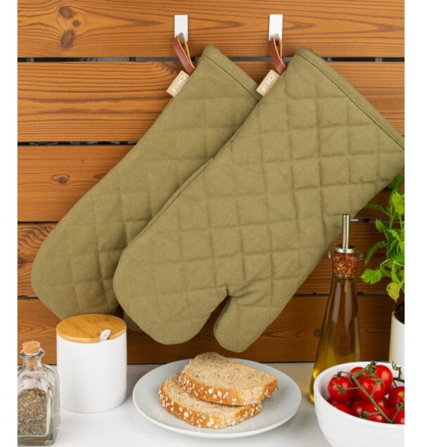 CHEF Ovenwant stevig canvas BBQ - Groen 18*35 cm