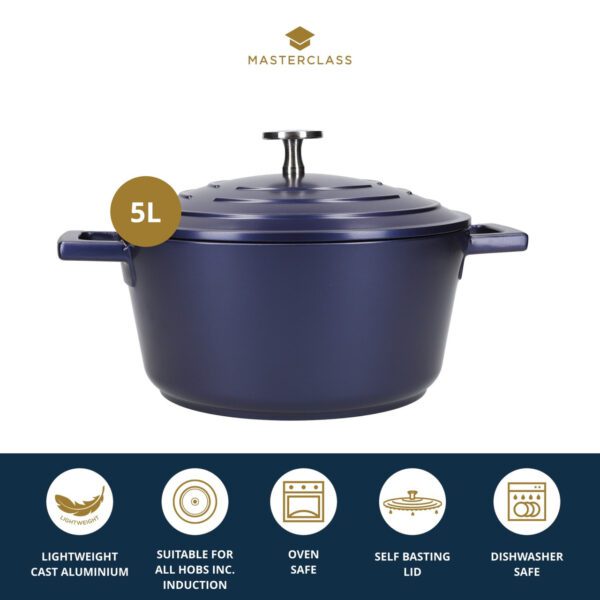 Braadpan MasterClass - 5 liter -  Metallic Blauw